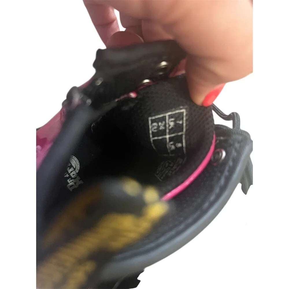 Dr. Martens Delaney Girls Boots Hot Pink Patent Lace Up Side Zip US 8